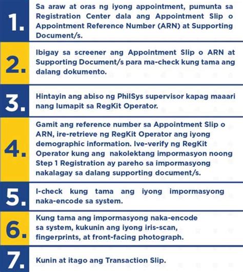 Step 2 Registration Reminders and Process – Philippine Identification.